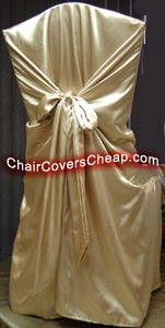 Champagne Satin Chair Cover
