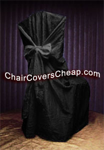 black crushed chair covers