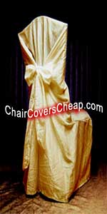 gold satin crushed chair covers